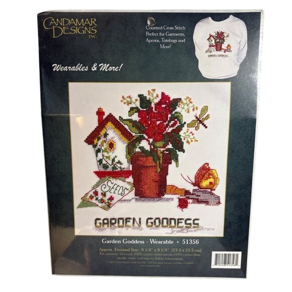 Counted Cross Stitch Kit Garden Goddess Wearable Design 51356 Candamar Designs - Picture 1 of 5